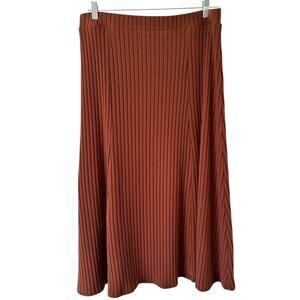 Old Navy Brown Ribbed Knit Pull On Maxi Skirt Women’s Size XL